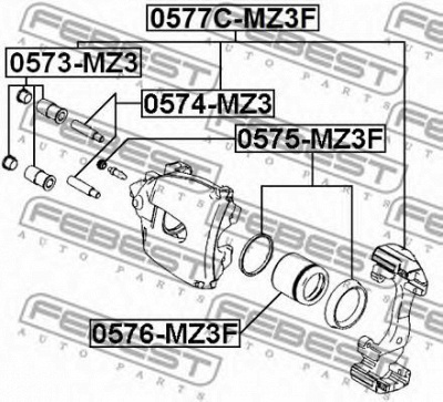 FEBEST 0575mz3f -  Ремкомплект суппорта тормозного переднего