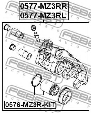 FEBEST 0577mz3rl -  Суппорт тормозной, левый