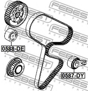 FEBEST 0588de -  Паразитный / Ведущий ролик, зубчатый ремень