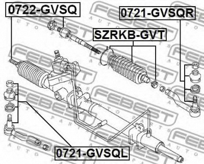 FEBEST 0721gvsqr -  Наконечник поперечной рулевой тяги
