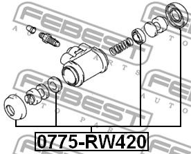 FEBEST 0775rw420 -  Ремкомплект суппорта тормозного заднего