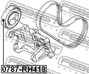 FEBEST 0787rh418 -  Натяжной ролик, поликлиновойремень
