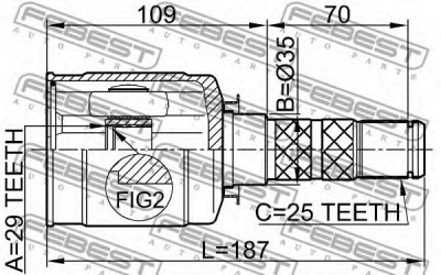 FEBEST 0811b9 -  Шрус внутренний29x35x25
