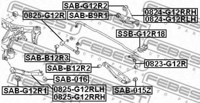 FEBEST 0823g12r -  Тяга / стойка, стабилизатор