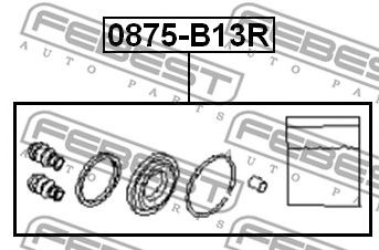 FEBEST 0875b13r -  Ремкомплект суппорта тормозного заднего