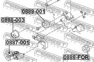 FEBEST 0888003 -  Паразитный / Ведущий ролик, зубчатый ремень