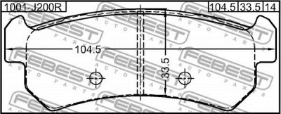 FEBEST 1001j200r -  Колодки тормозные дисковые задниеие, комплект