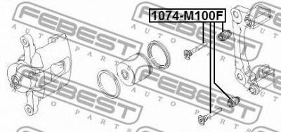 FEBEST 1074m100f -  Втулка направляющая суппорта тормозного переднего комплект