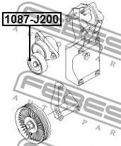 FEBEST 1087j200 -  Натяжной ролик, поликлиновойремень