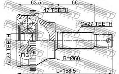 FEBEST 1210efata47 -  Шарнир, приводной вал