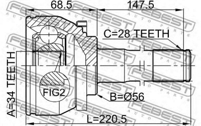 FEBEST 1210ter -  Шрус наружный34x56x28
