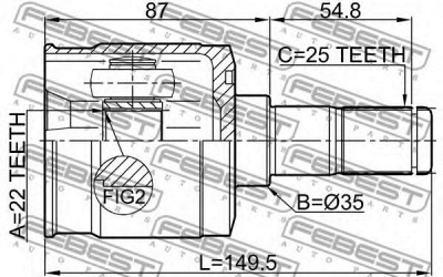 FEBEST 1211cm10r -  Шарнирный комплект, приводной вал