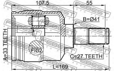 FEBEST 1211tuc27lh -  Шрус внутренний левый33x41x27