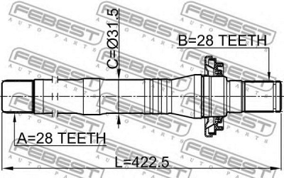 FEBEST 1212sfcl -  Вал приводной, передний правый