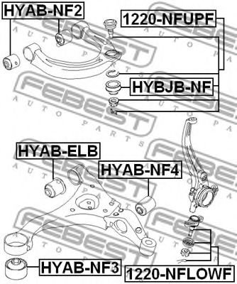 FEBEST 1220nfupf -  Опора шаровая, передняя верхняя