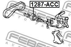 FEBEST 1287acc -  Натяжной ролик, поликлиновойремень