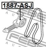 FEBEST 1887asj -  Натяжной ролик, поликлиновойремень