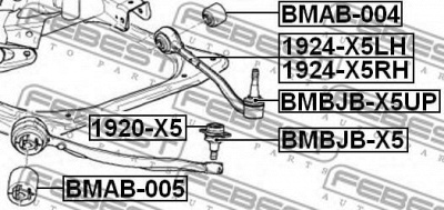 FEBEST 1924x5lh -  Рычаг независимой подвески колеса, подвеска колеса