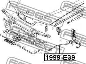 FEBEST 1999e39 -  Тросик привода открывания замка капота