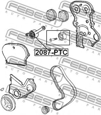 FEBEST 2087ptc -  Ролик натяжителя ремня ГРМ