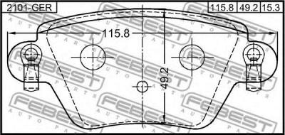 FEBEST 2101ger -  Комплект тормозных колодок, дисковый тормоз