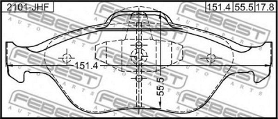 FEBEST 2101jhf -  Колодки тормозные дисковые передние, комплект