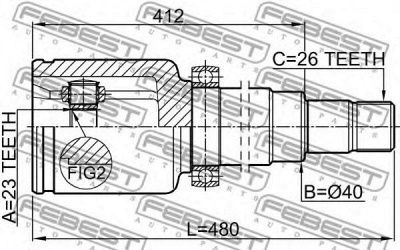 FEBEST 2111cb320atrh -  Шарнир, приводной вал