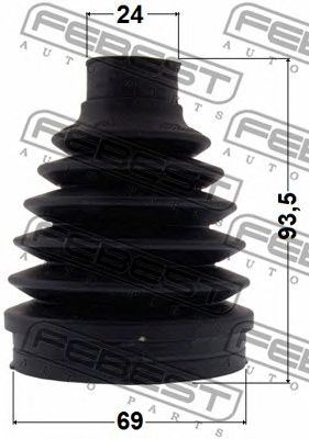 FEBEST 2115pkugr -  Пыльник шрус внутренний комплект69x93.5x24
