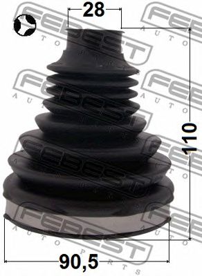 FEBEST 2115tke4wdt -  Пыльник шрус внутренний комплект90.5x110x28