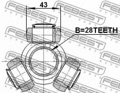 FEBEST 2116ca220 -  Муфта с шипами, приводной вал