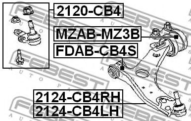 FEBEST 2124cb4lh -  Рычаг независимой подвески колеса, подвеска колеса