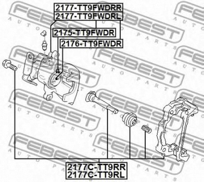 FEBEST 2176tt9fwdr -  Поршень, корпус скобы тормоза