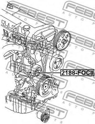 FEBEST 2188focii -  Паразитный / ведущий ролик, поликлиновой ремень