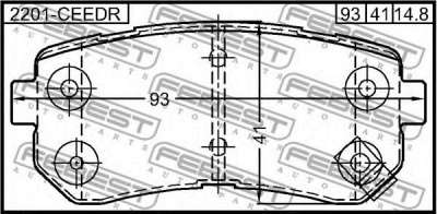 FEBEST 2201ceedr -  Колодки тормозные дисковые задниеие, комплект