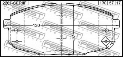 FEBEST 2201ceriif -  Колодки тормозные дисковые передние, комплект