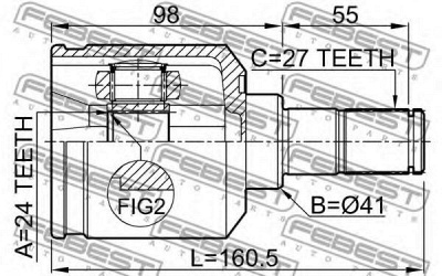 FEBEST 2211ns20lh -  Шарнирный комплект, приводной вал