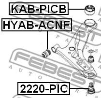 FEBEST 2220pic -  Опора шаровая, передняя нижняя