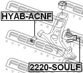 FEBEST 2220soulf -  Опора шаровая переднего нижнего рычага