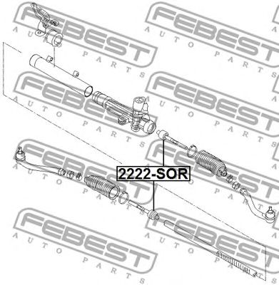 FEBEST 2222sor -  Осевой шарнир, рулевая тяга