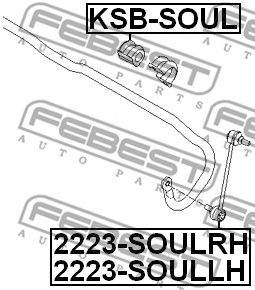 FEBEST 2223soulrh -  Стойка стабилизатора переднего, правая