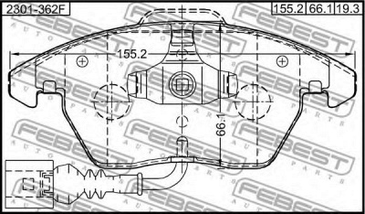 FEBEST 2301362f -  Колодки тормозные дисковые передние, комплект