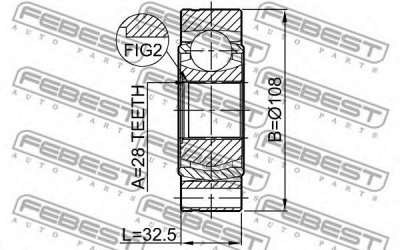 FEBEST 2311b6 -  Шарнирный комплект, приводной вал
