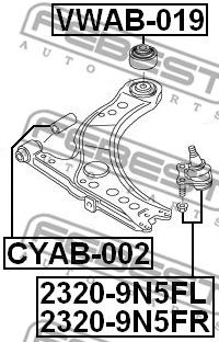 FEBEST 23209n5fr -  Опора шаровая, передняя правая