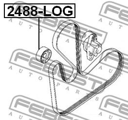 FEBEST 2488log -  Паразитный / ведущий ролик, поликлиновой ремень