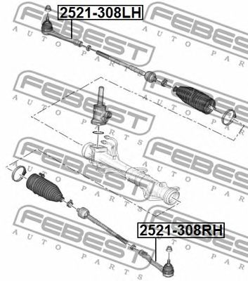 FEBEST 2521308lh -  Наконечник поперечной рулевой тяги