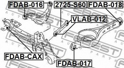 FEBEST 2725s60 -  Рычаг независимой подвески колеса, подвеска колеса