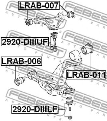FEBEST 2920diiilf -  Опора шаровая, передняя нижняя