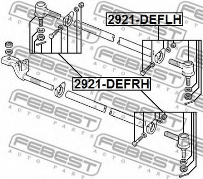 FEBEST 2921defrh -  Наконечник поперечной рулевой тяги