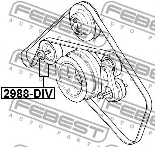 FEBEST 2988div -  Паразитный / ведущий ролик, поликлиновой ремень