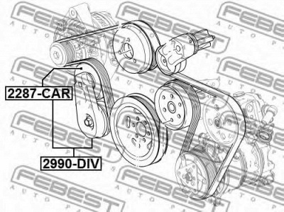 FEBEST 2990div -  Натяжитель ремня, клиновой зубча